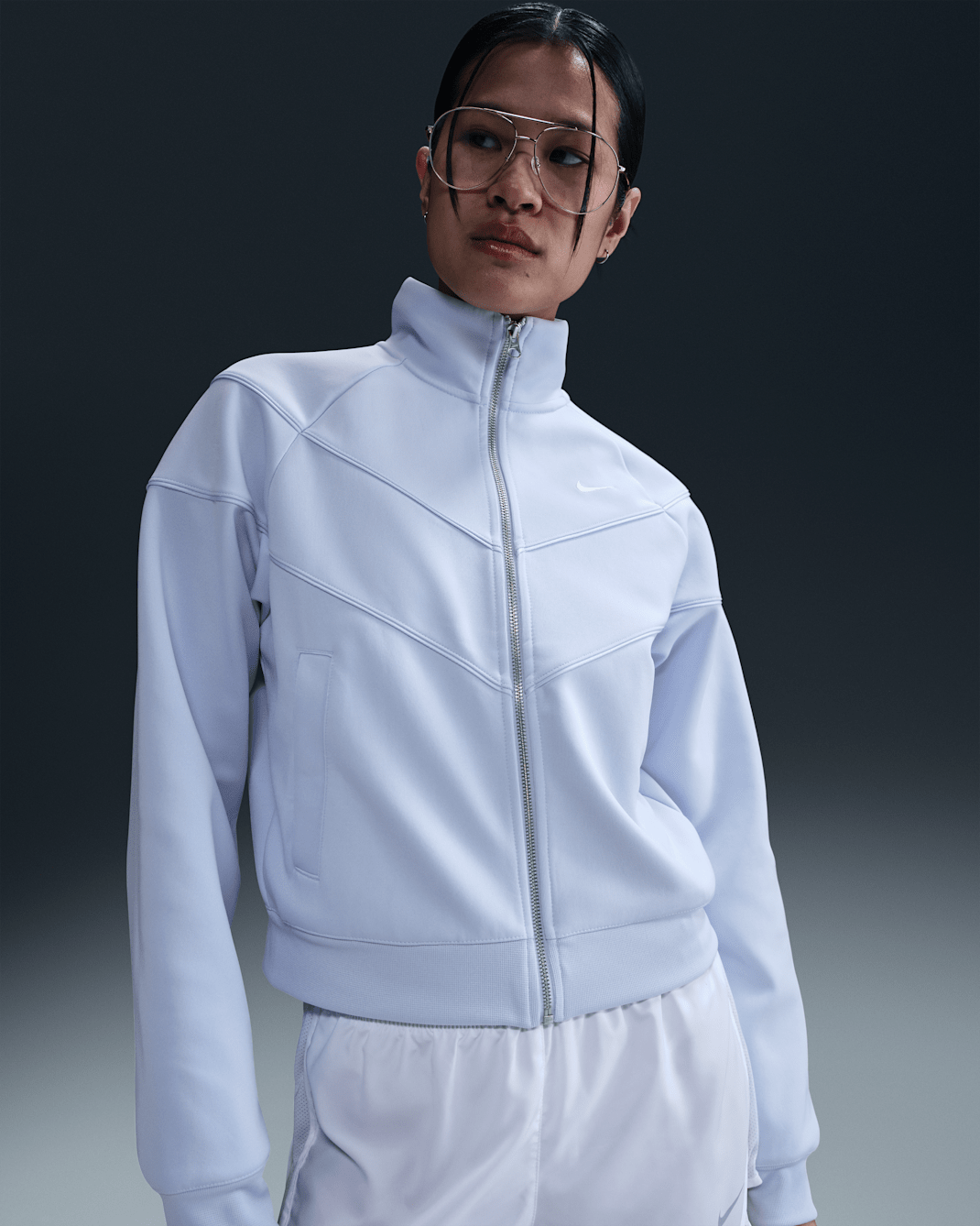 Nike Sportswear Windrunner Örgü Kadın Ceketi - Blue Tint/Beyaz