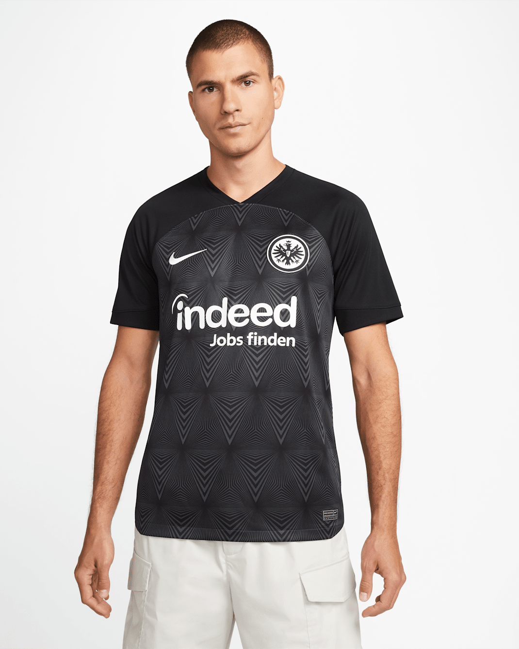 Eintracht Frankfurt 2022/23 Stadyum Deplasman Nike Dri-FIT Erkek Futbol Forması - Siyah/Anthracite/Beyaz