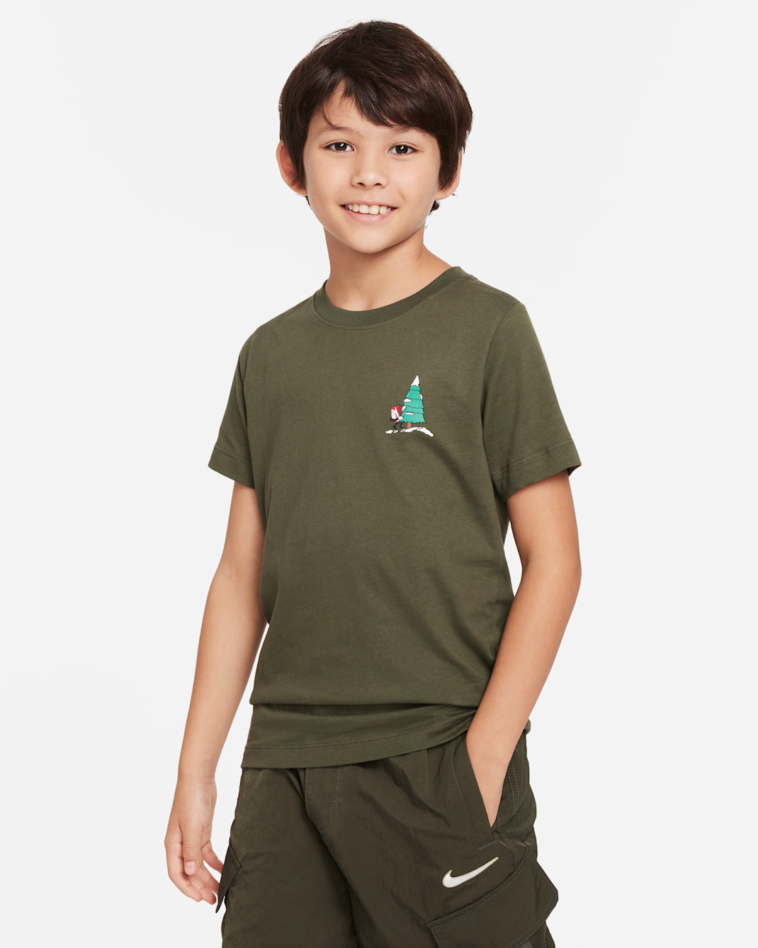 เสื้อยืดเด็กโต Nike Sportswear - Cargo Khaki