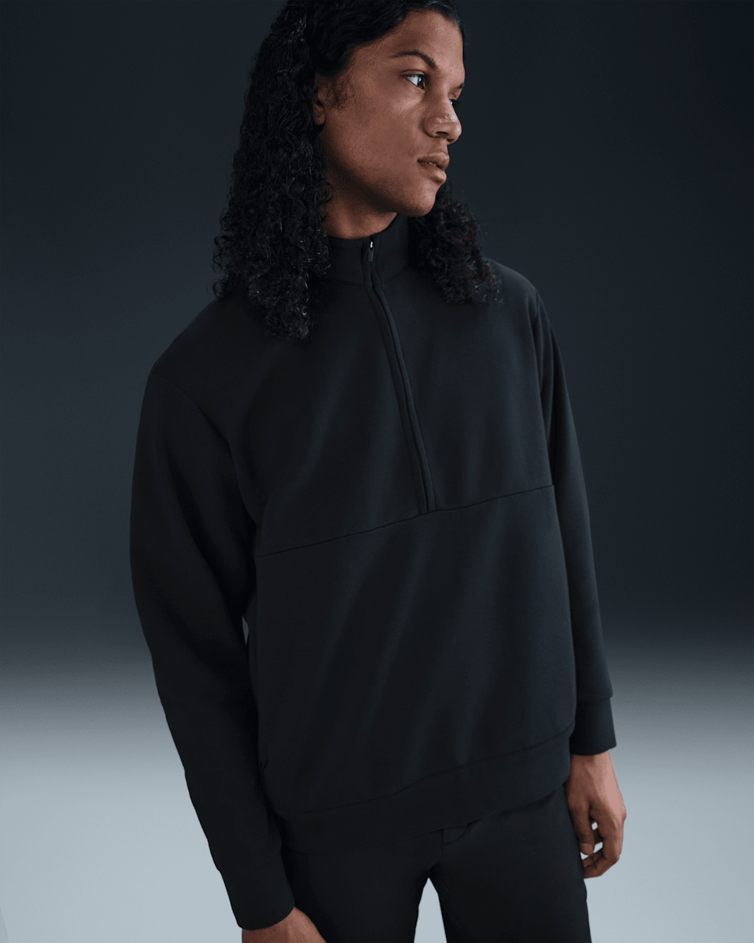 Nike 24.7 ImpossiblySoft Men's Dri-FIT 1/2-Zip Top - Black/Dark Smoke Grey