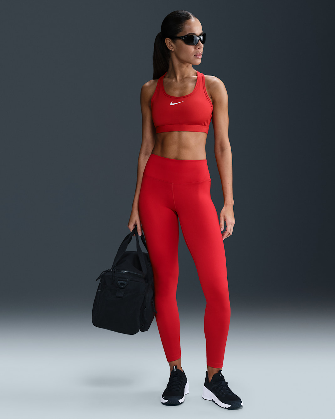 Nike One Women's High-Waisted Full-Length Leggings - University Red/Black