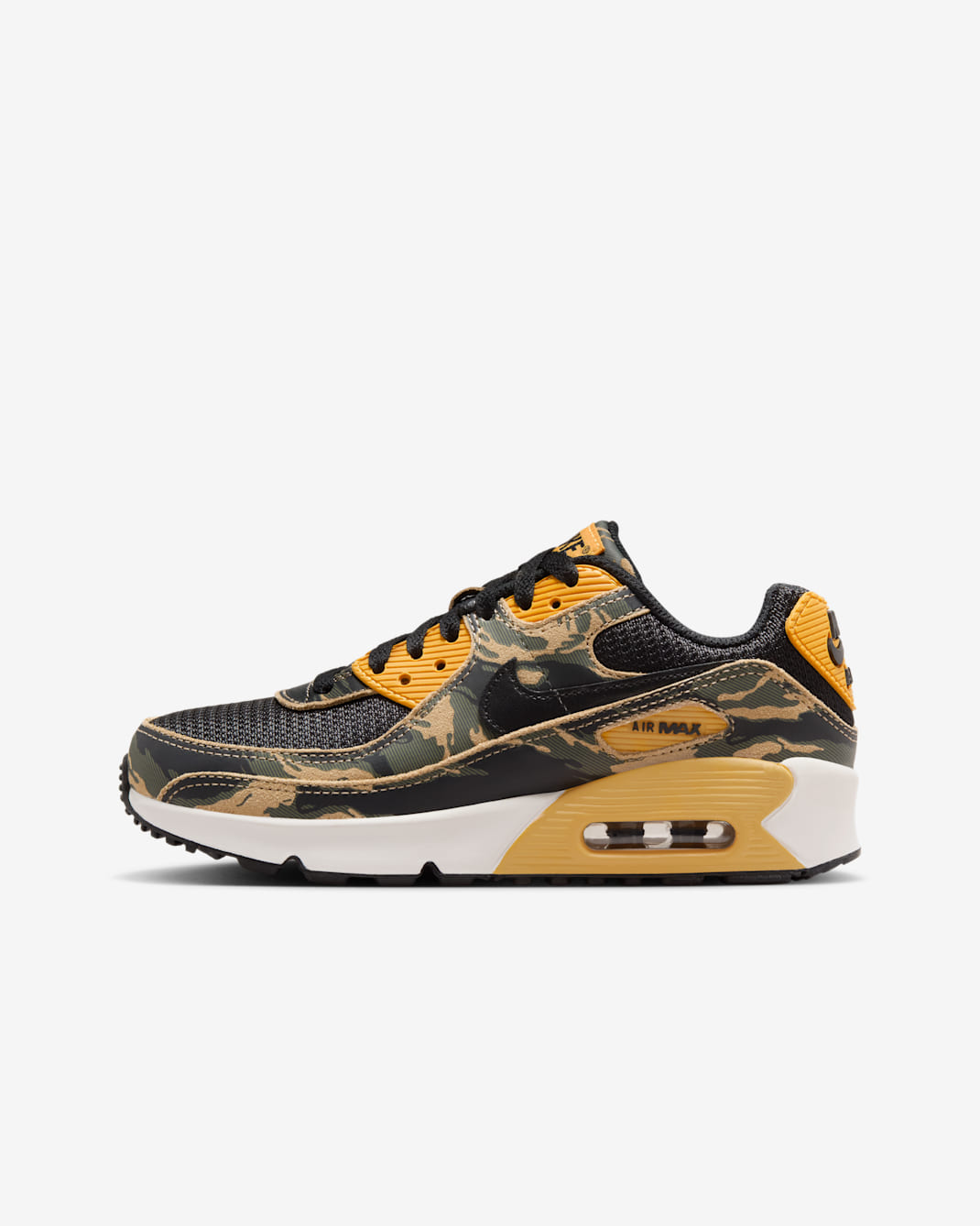 Nike Air Max 90 Big Kids' Shoes - Black/University Gold/Parachute Beige/Black