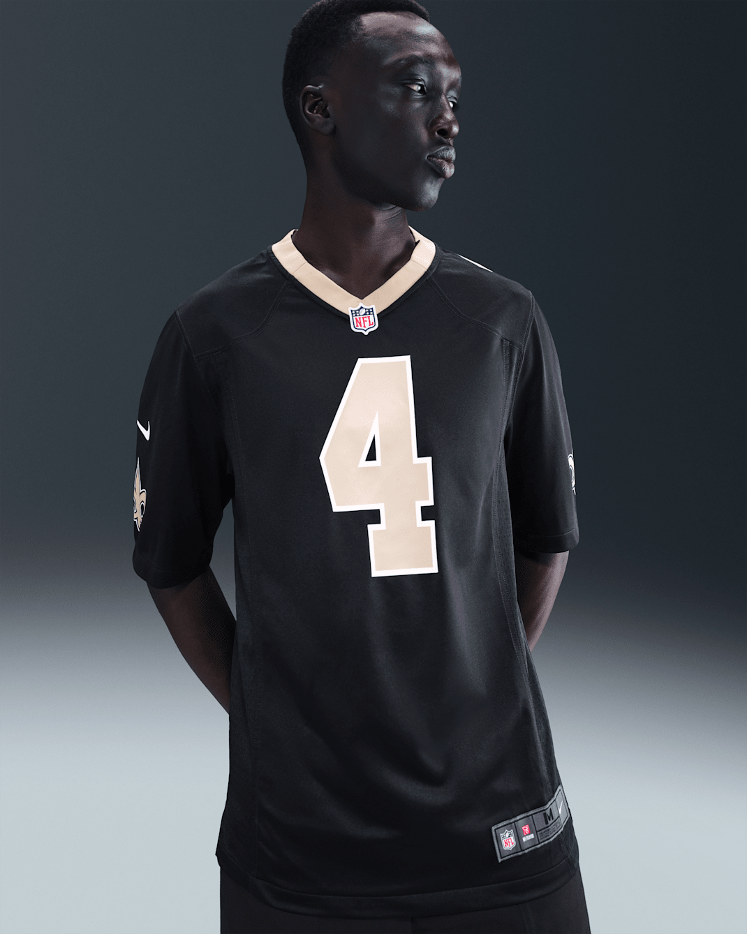 NFL New Orleans Saints (Derek Carr) Men's Game American Football Jersey - Black