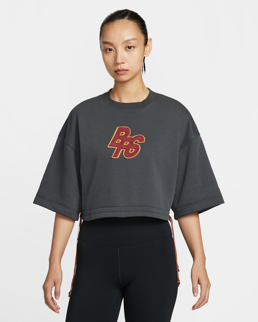 Nike Sportswear Phoenix Fleece Women's Short-Sleeve Cropped French Terry Top - Anthracite