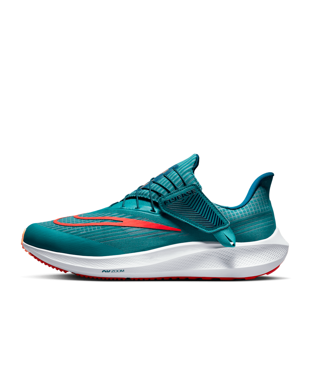 Nike Pegasus FlyEase Men's Easy On/Off Road Running Shoes - Bright Spruce/Valerian Blue/Peach Cream/Light Crimson