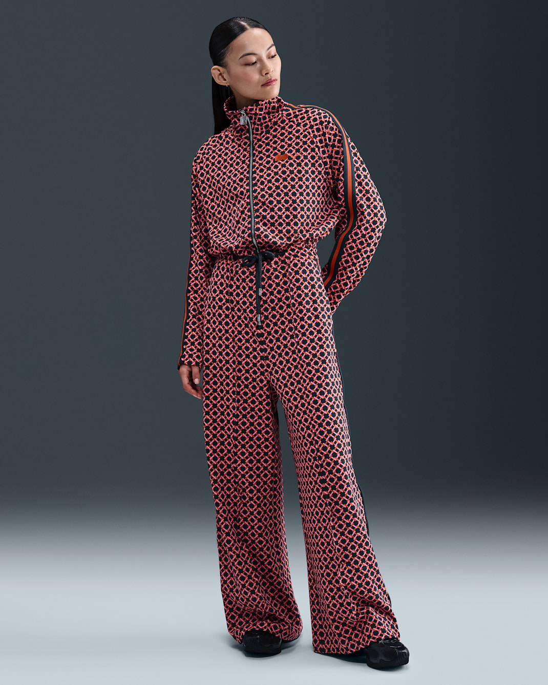 Naomi Osaka Women's Jacquard Jumpsuit - Campfire Orange/Seaweed/Campfire Orange