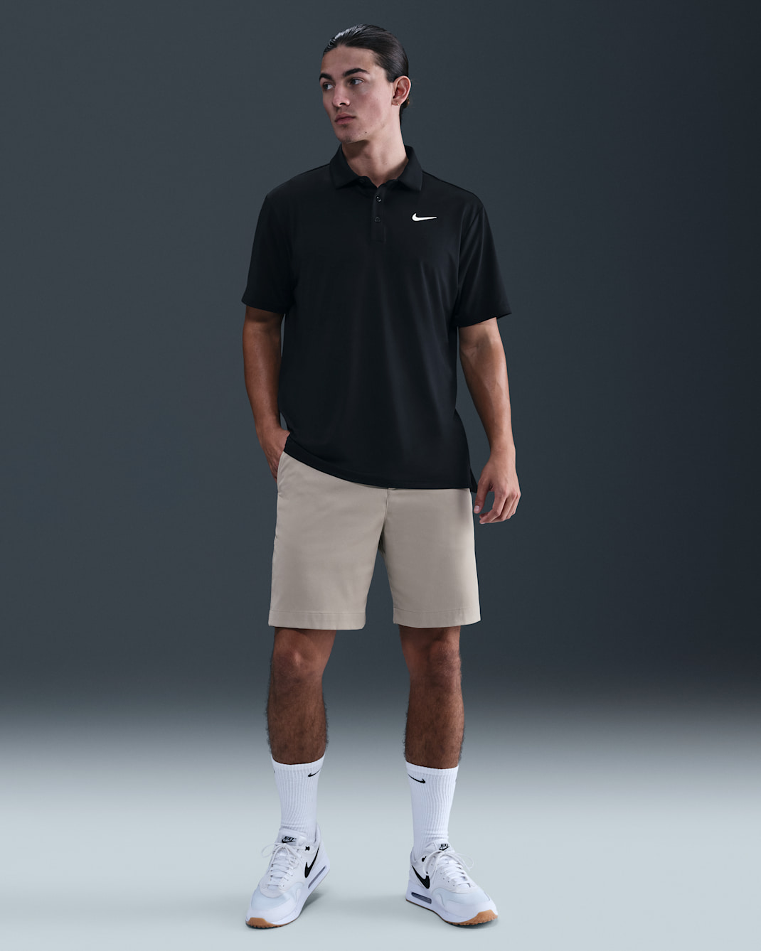 Nike Tour Men's Dri-FIT Solid Golf Polo - Black/White