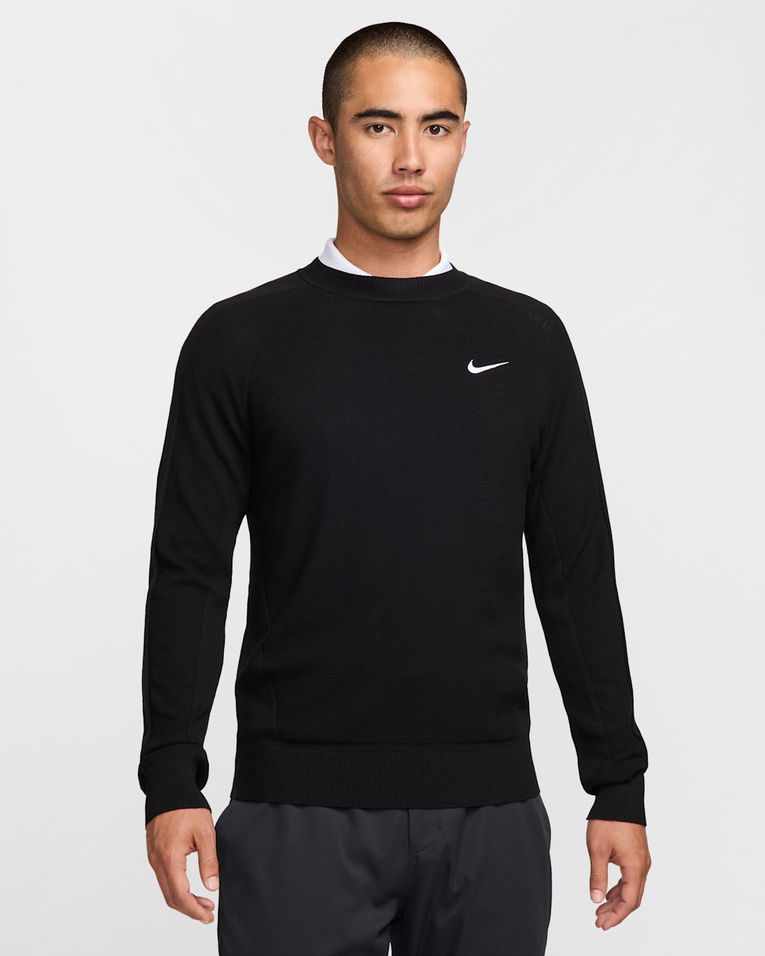 나이키 투어 남성 골프 스웨터 - 블랙/화이트