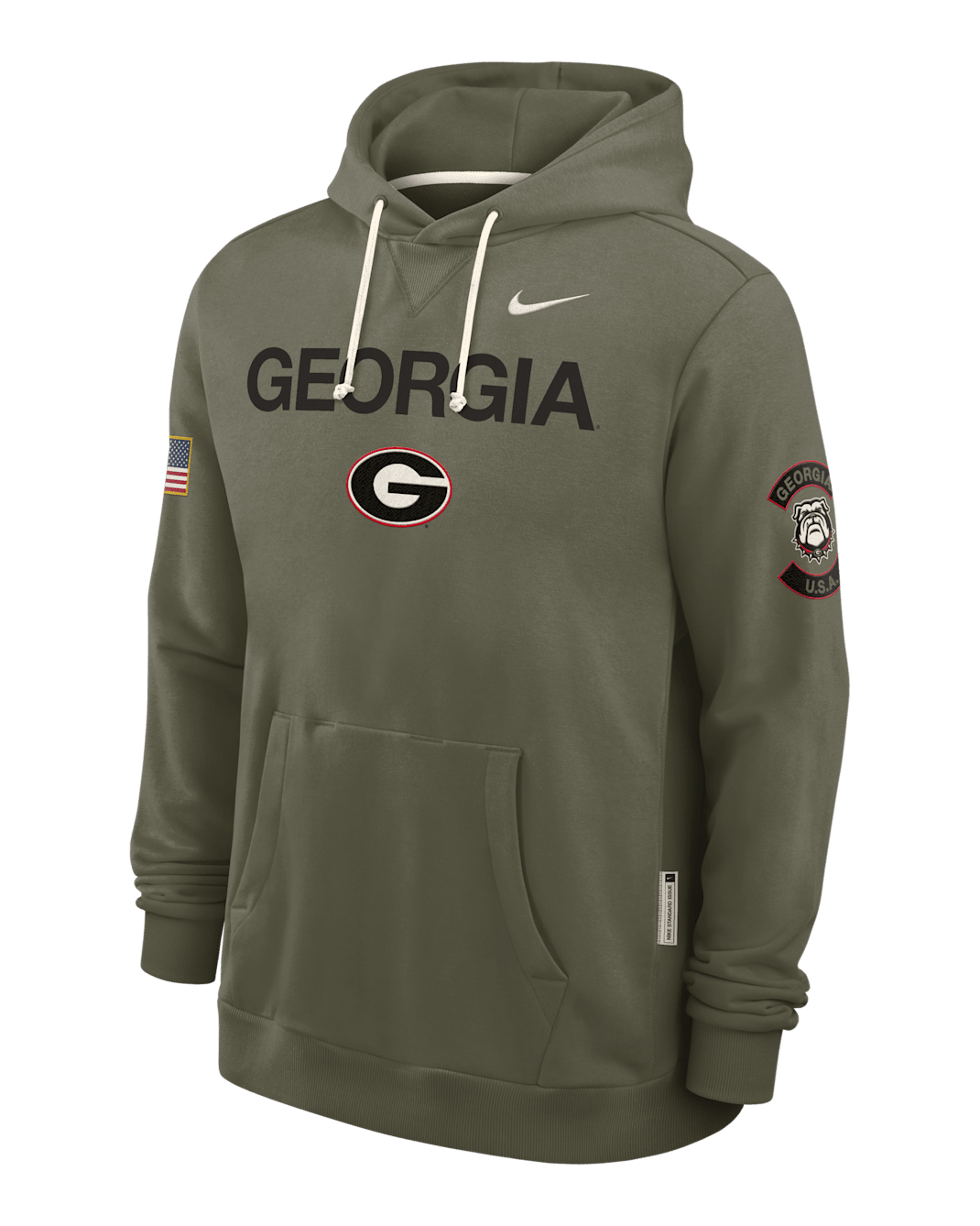 Georgia 2025 Military Appreciation Men's Nike Dri-FIT College Pullover Hoodie - Olive