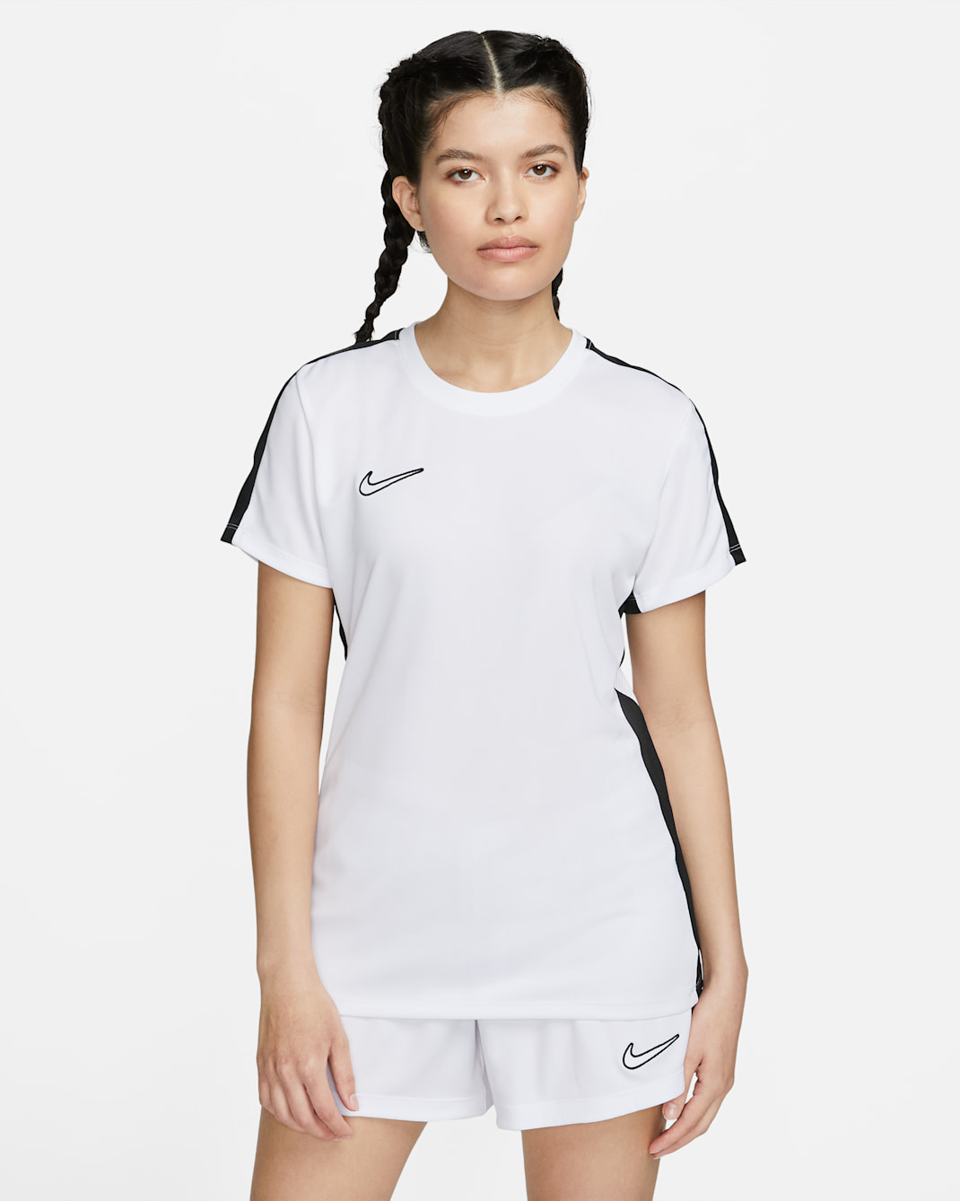 Nike Dri-FIT Academy Women's Short-Sleeve Football Top - White/Black/Black