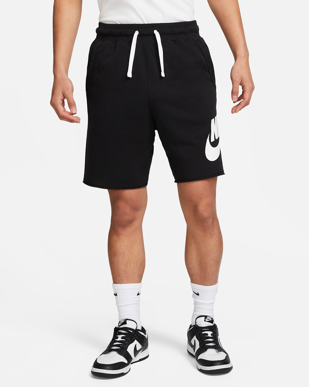 Nike Club Alumni Men's French Terry Shorts - Black/White/White