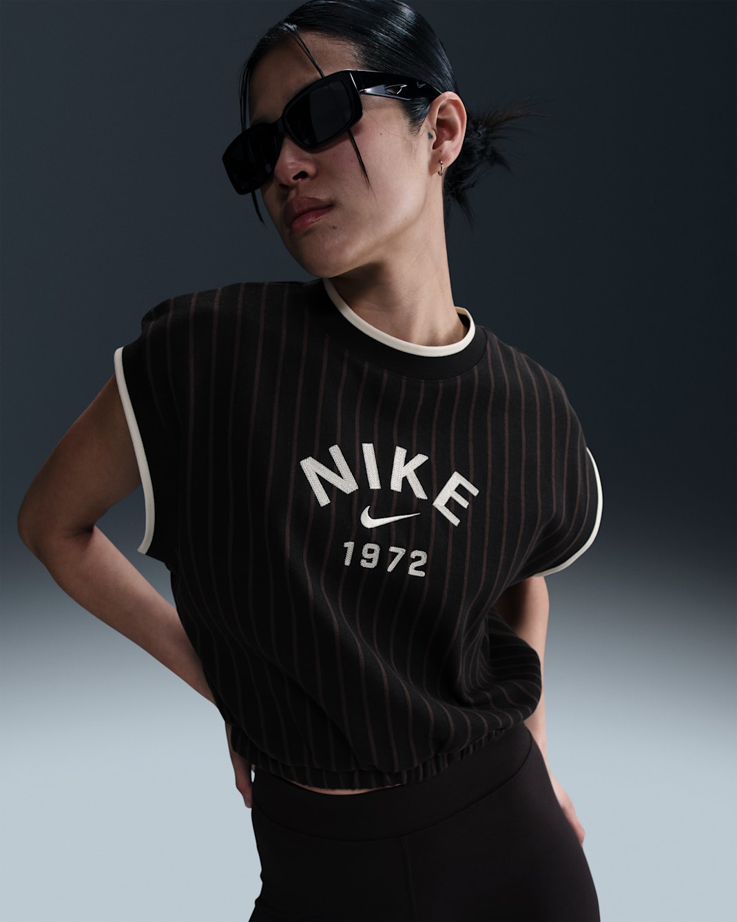 Nike Sportswear Collection Women's Loose Knit Tank - Black/Velvet Brown/Sail/Sail