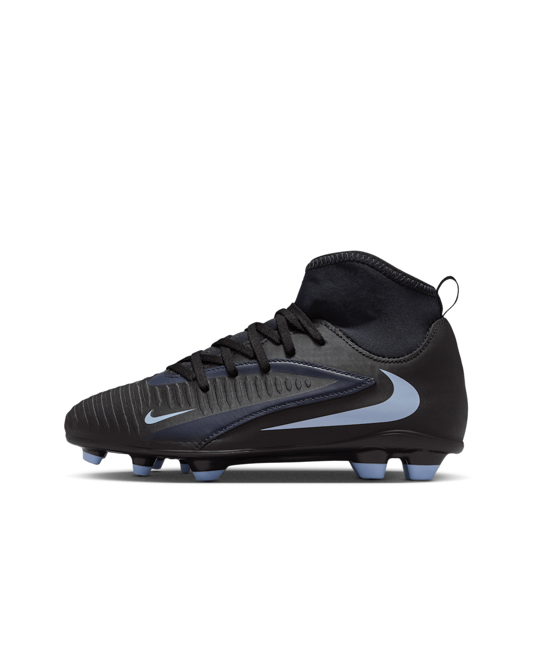 Nike Jr. Phantom 6 High Club Older Kids' Multi-Ground Football Boot - Black/Black