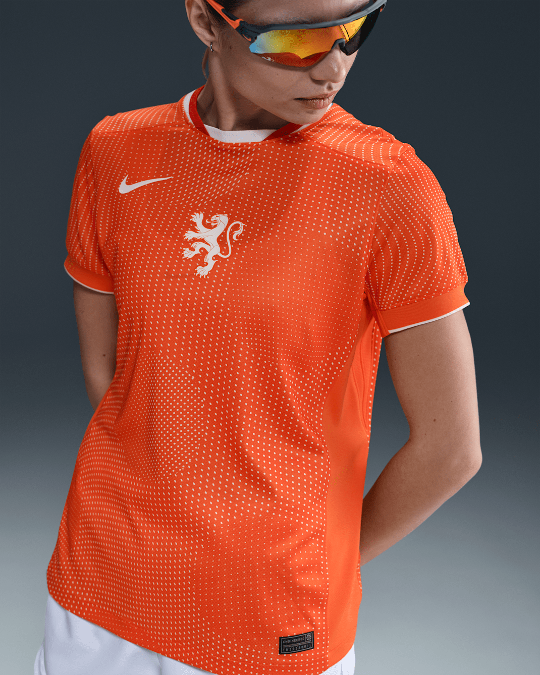 Netherlands 2025 Stadium Home (Women's Team) Women's Nike Dri-FIT Soccer Replica Jersey - Safety Orange/White