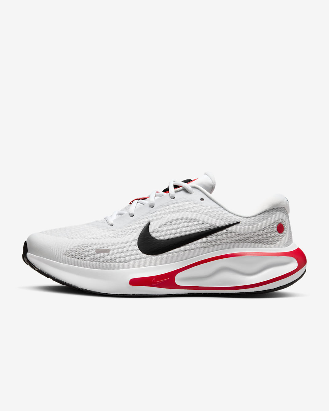 Nike Journey Run Men's Road Running Shoes - White/Fire Red/Cement Grey/Black