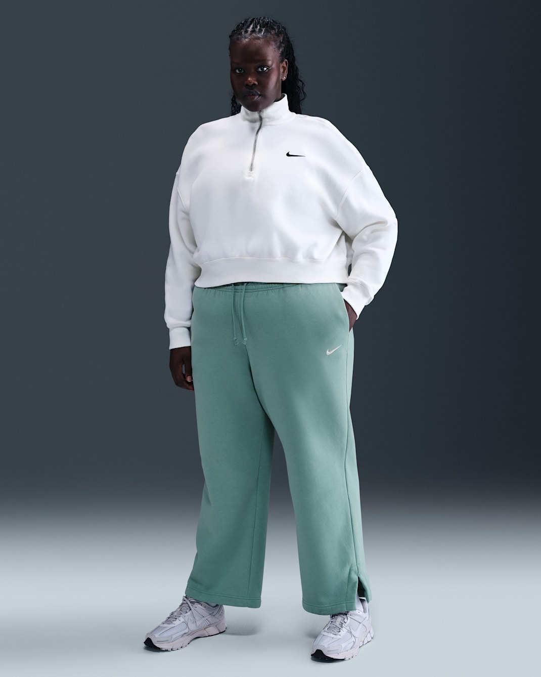 Pantalon taille haute Nike Sportswear Phoenix Fleece pour femme (grande taille) - Cannon/Sail