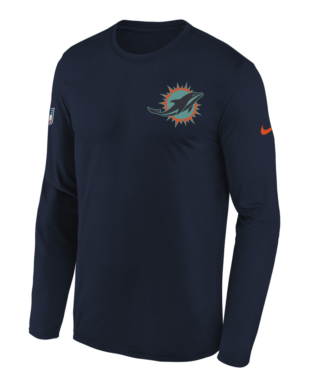 Miami Dolphins Rivalry Sideline Legend Big Kids' Nike Dri-FIT NFL Long-Sleeve T-Shirt - Navy