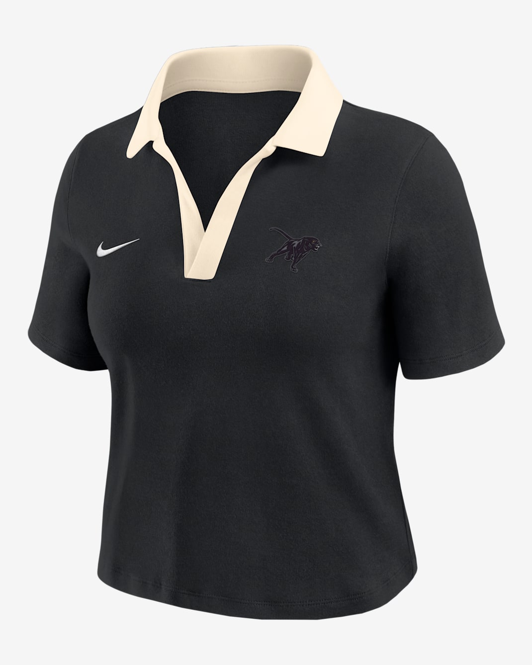 Nike College (Prairie Vew A&M University) Women's Short-Sleeve Polo Crop Top - Black