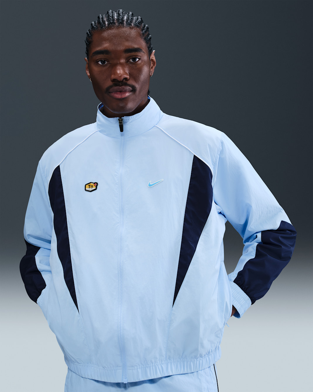 Nike Sportswear Men's Woven Track Jacket - Celestine Blue/Obsidian/Blue Chill