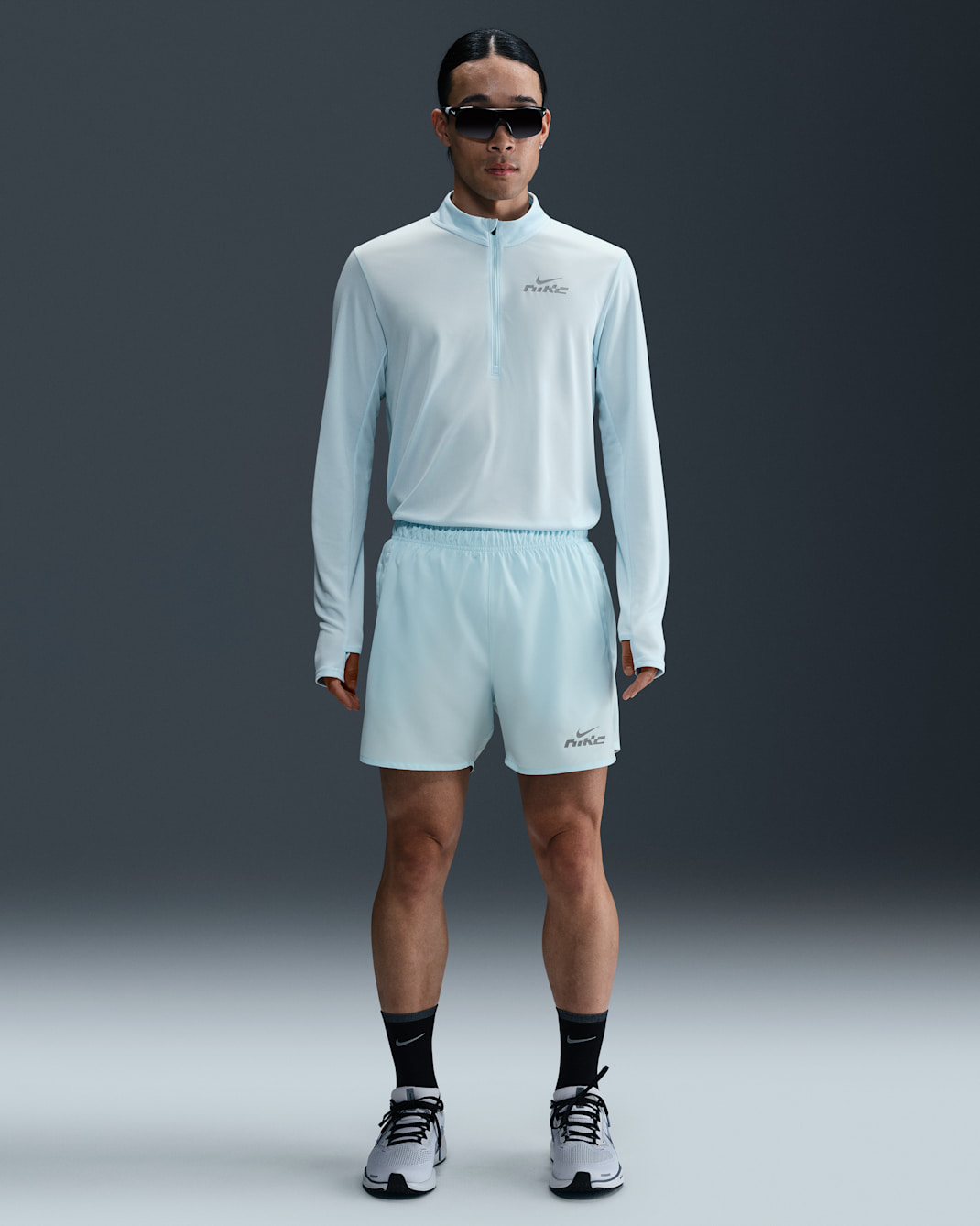 Nike Challenger Flash Men's Dri-FIT 12.5cm (approx.) Brief-Lined Running Shorts - Glacier Blue/Glacier Blue/Glacier Blue