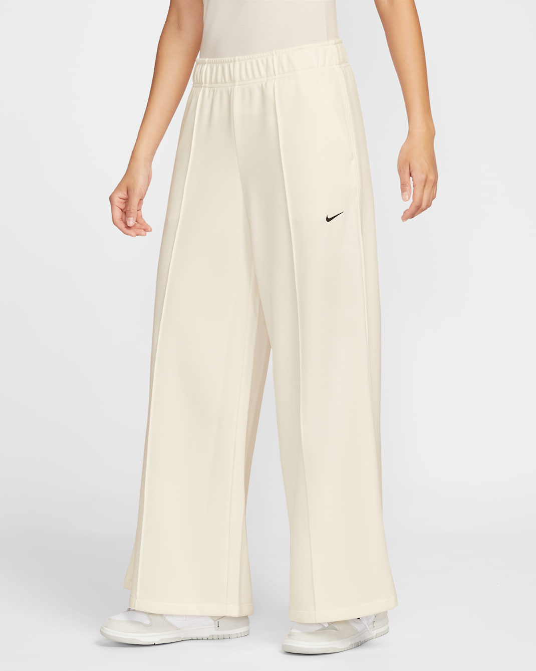 Nike Sportswear Women's Mid-Rise Wide-Leg Tracksuit Bottoms - Sail/Sail/Black