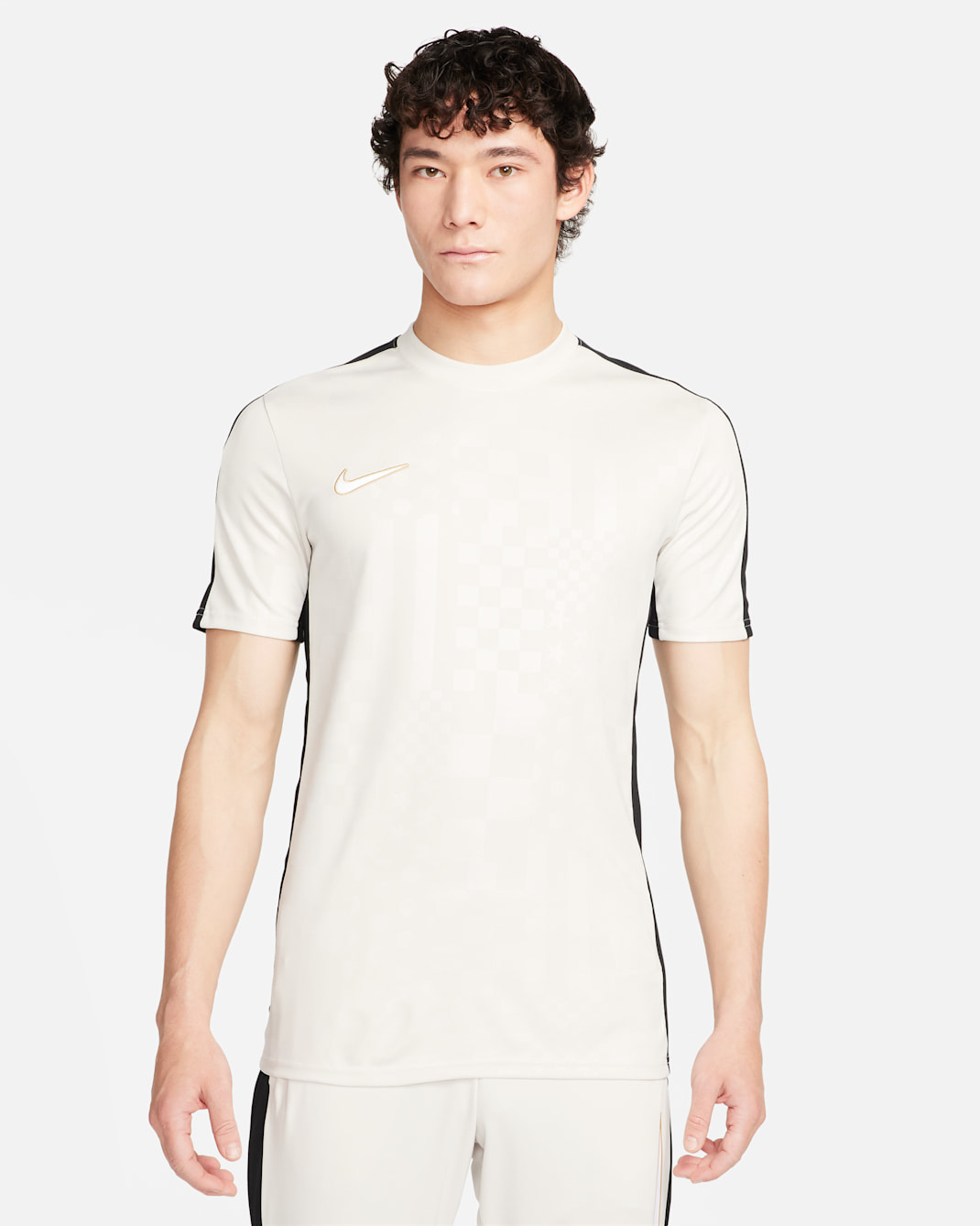 Nike Academy Men's Dri-FIT Football Short-Sleeve Top - Light Orewood Brown/Black/White