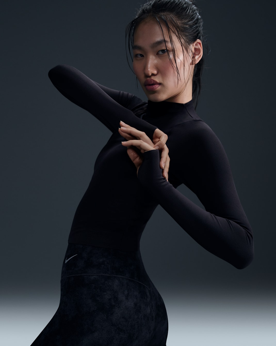 ナイキ ゼンビー ウィメンズ Dri-FIT ロングスリーブ トップ - ブラック