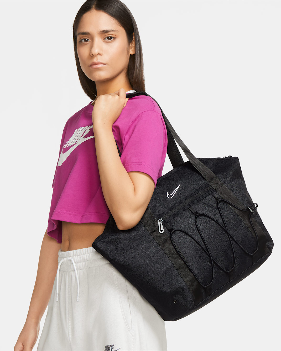 Tote bag de training Nike One pour Femme (18 L) - Noir/Noir/Blanc