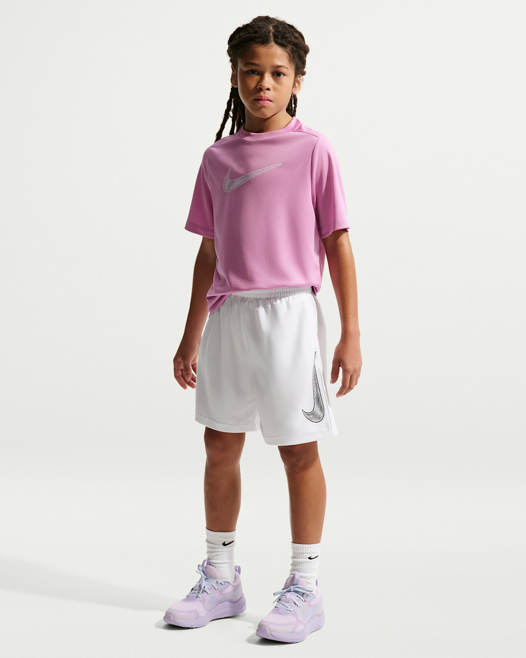 Nike Multi Big Kids' (Boys') Dri-FIT Training Shorts - White/Black