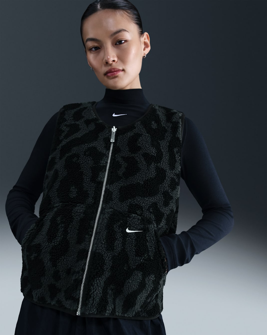 ナイキ スポーツウェア ウィメンズ ハイパイル フリース ベスト - ブラック/ブラック