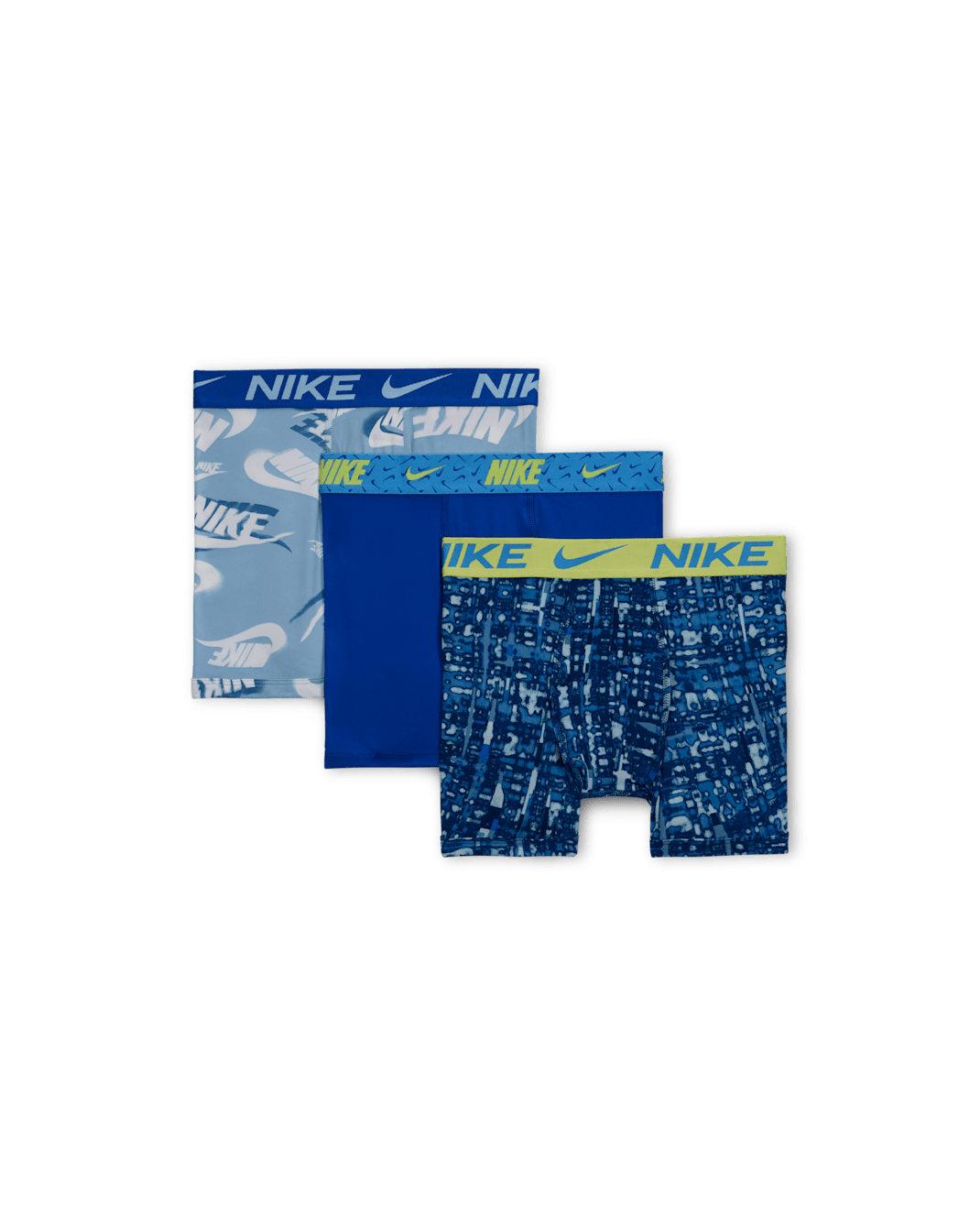 Nike Dri-FIT Micro Print Big Kids' Boxer Briefs (3 Pairs) - Game Royal