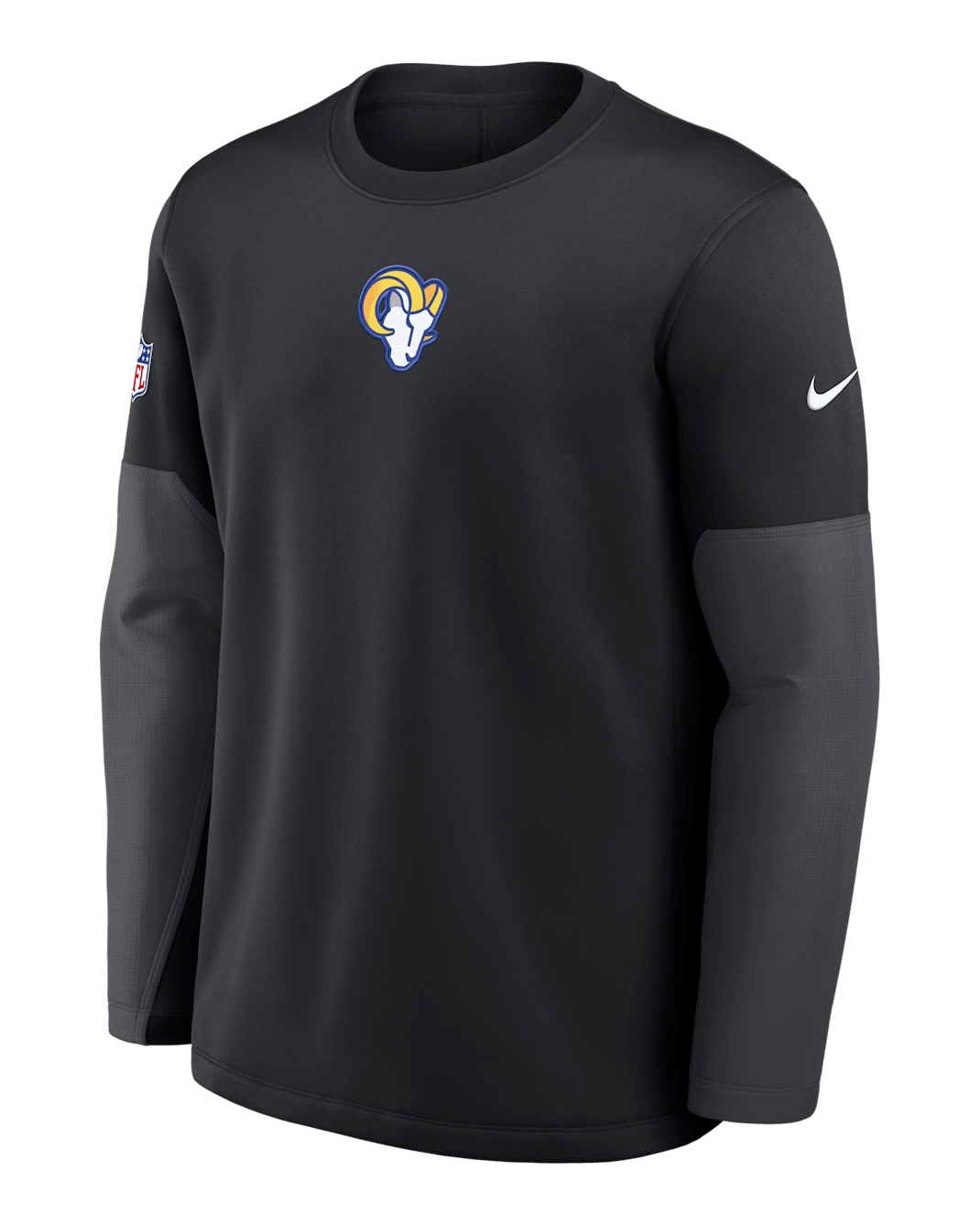 Los Angeles Rams Scripted To Win Sideline Coach Men's Nike Therma-FIT NFL Long-Sleeve T-Shirt - Black