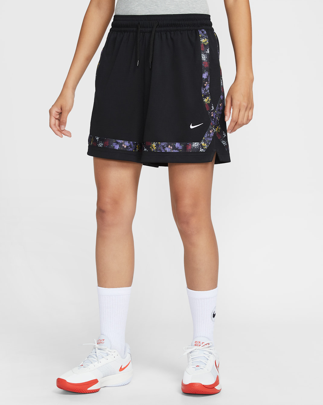 나이키 크로스오버 여성 드라이 핏 농구 쇼츠 - 블랙/화이트