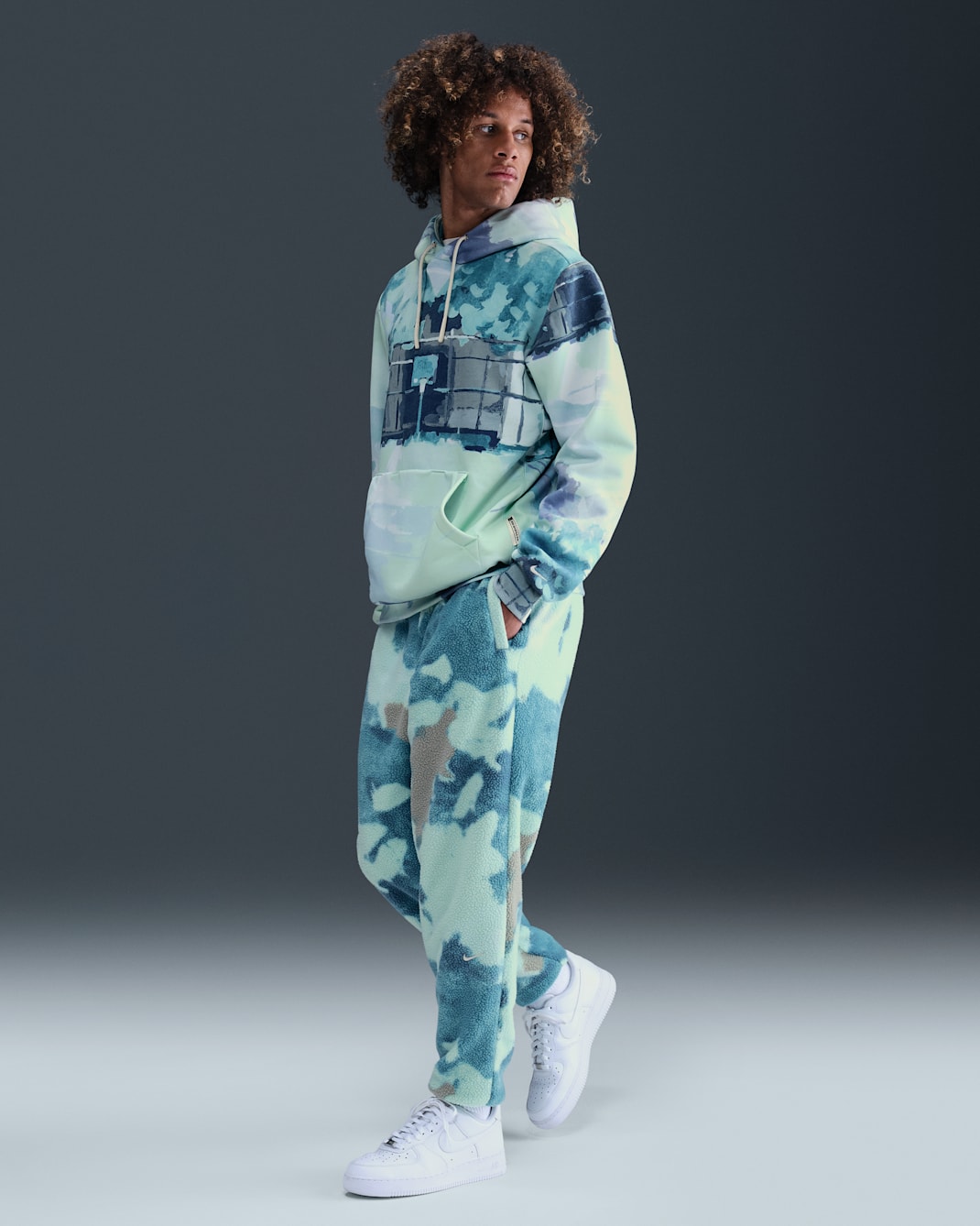 Pants de básquetbol de hombre Nike Therma-FIT Sherpa - Cactus empolvado/Marfil pálido