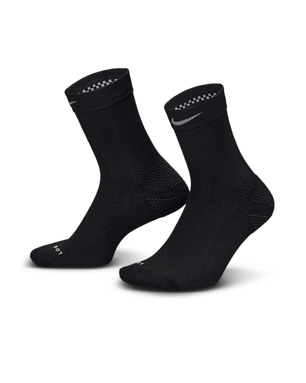 Nike Running Lightweight Micro Crew sokker (ett par) - Svart/Pure Platinum/Dark Smoke Grey/Smoke Grey