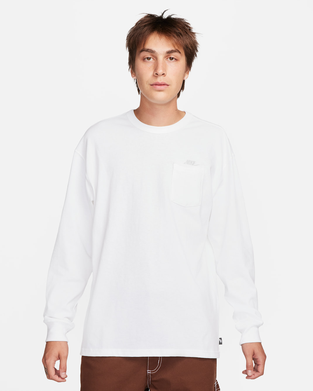 Nike Sportswear Premium Essentials Men's Long-Sleeve Pocket T-Shirt - White
