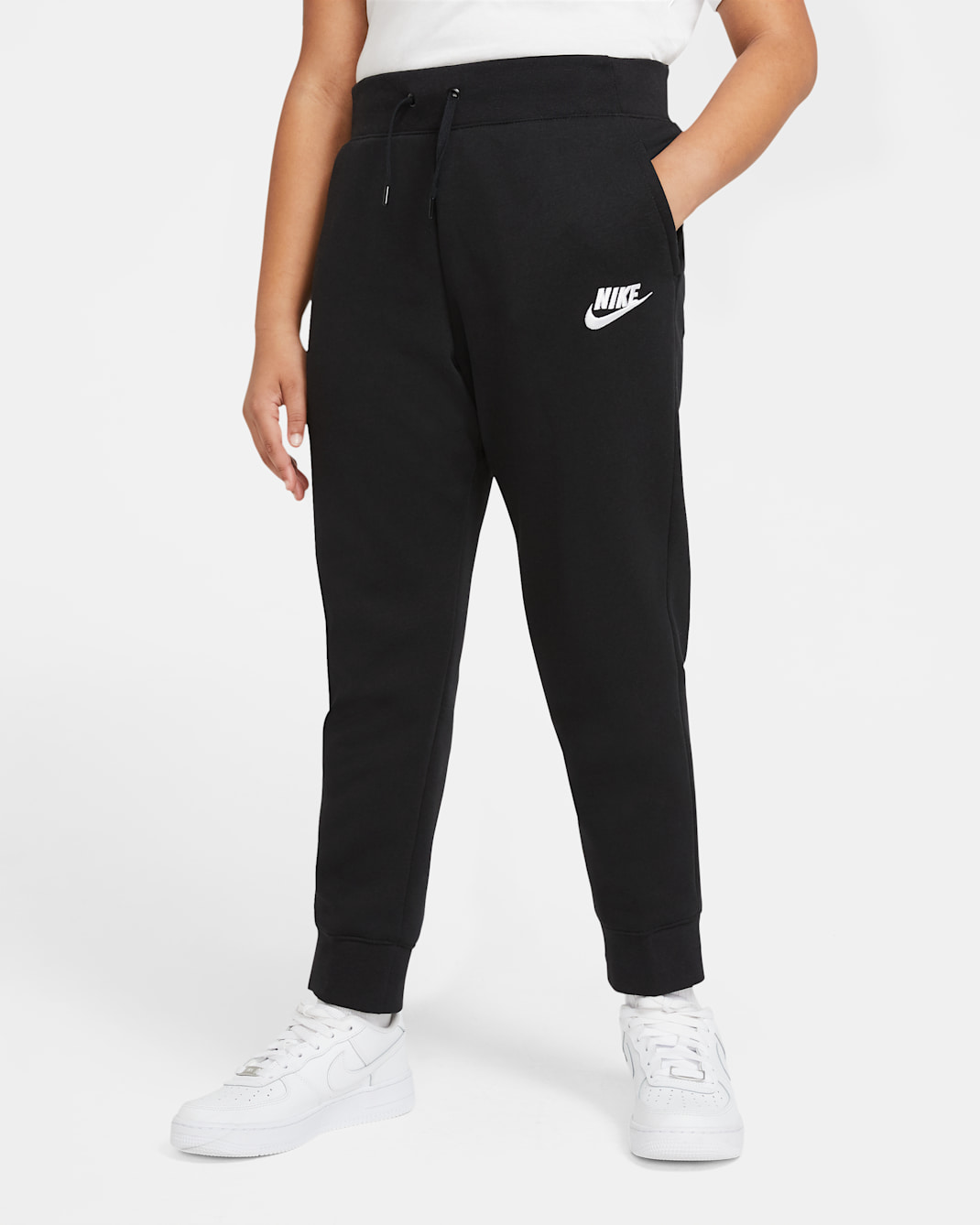 Nike Sportswear Older Kids' (Girls') Trousers (Extended Size) - Black/White