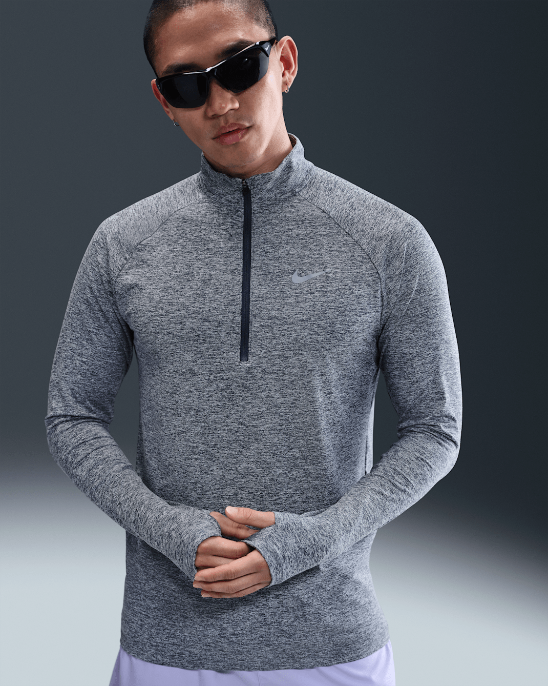 Nike Stride Men's Dri-FIT 1/4-Zip Running Top - Thunder Blue/Heather