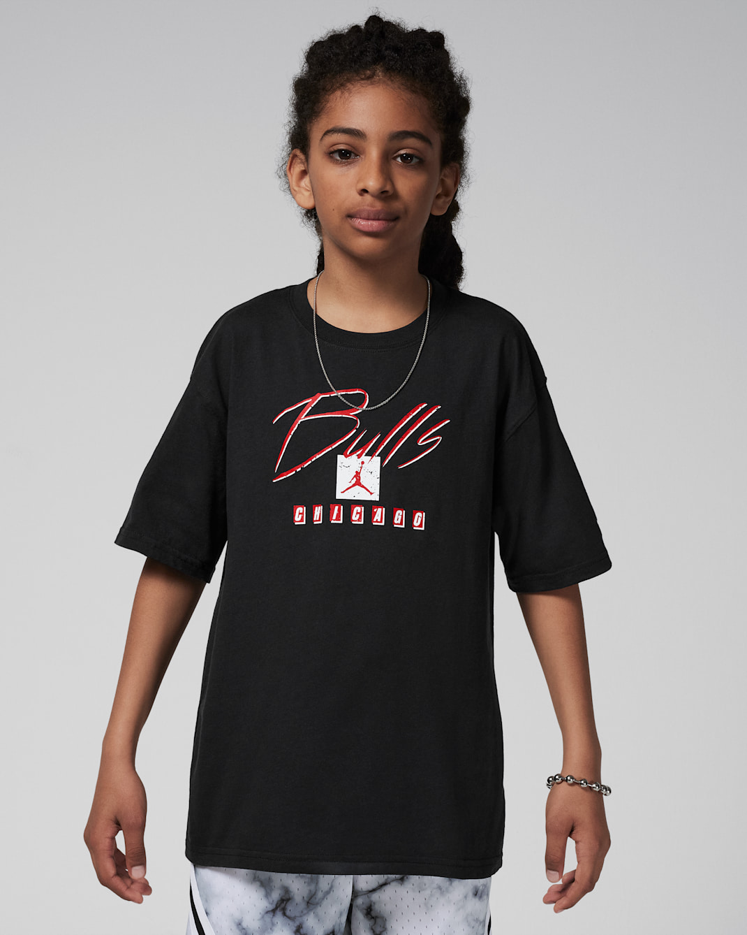 Chicago Bulls Courtside Statement Edition Nike NBA Max90 T-Shirt (ältere Kinder, Jungen) - Schwarz