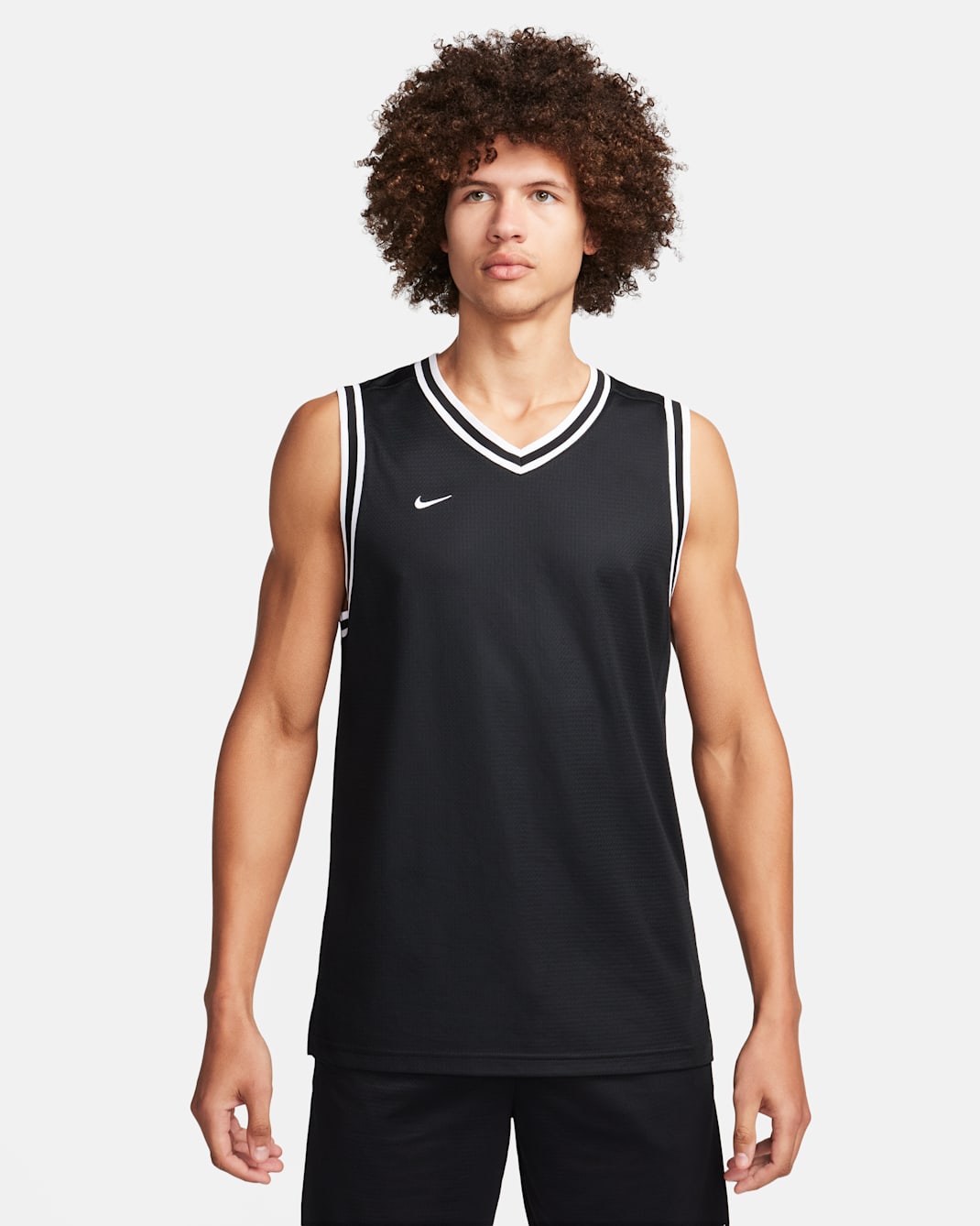 Camisola de basquetebol Dri-FIT Nike DNA para homem - Preto/Branco