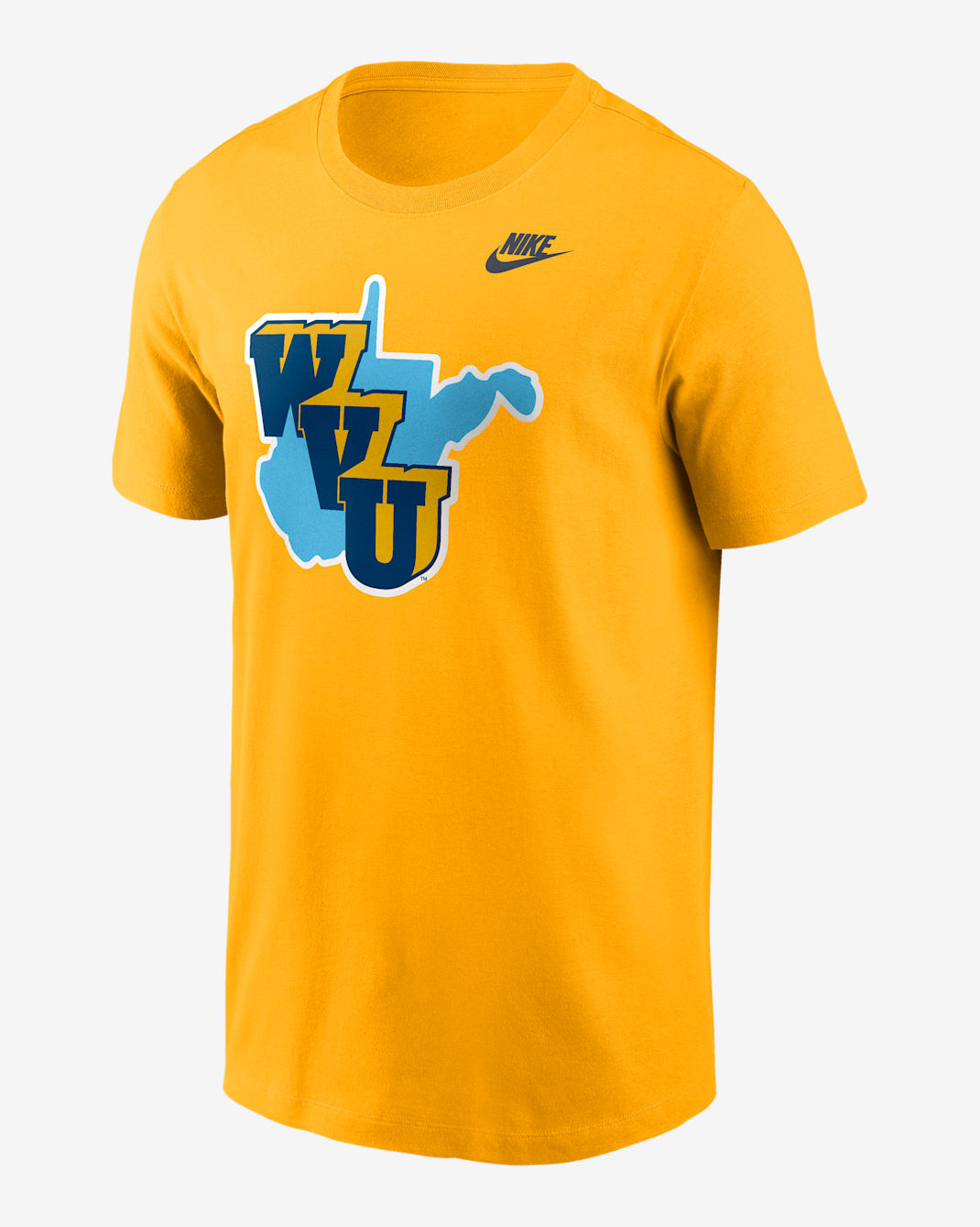 Playera universitaria Nike para hombre West Virginia 1965 Throwback - Oro