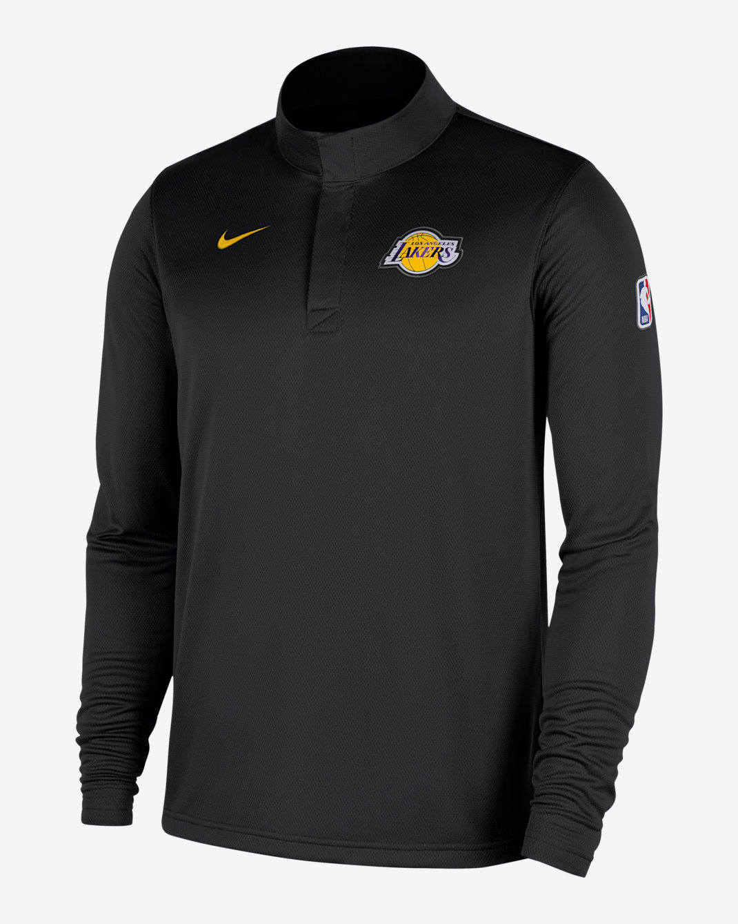 Los Angeles Lakers Men's Nike Dri-FIT NBA 1/4-Zip Long-Sleeve Top - Black/Amarillo