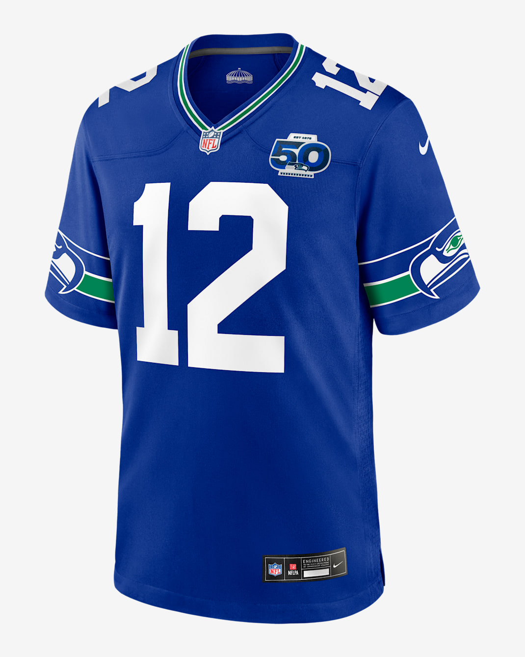 12s Seattle Seahawks 50th Anniversary Men's Nike NFL Game Jersey - Royal