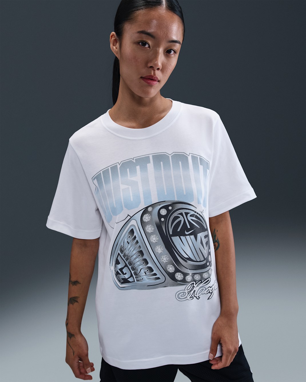 Nike Women's Loose Short-Sleeve Basketball T-Shirt - White