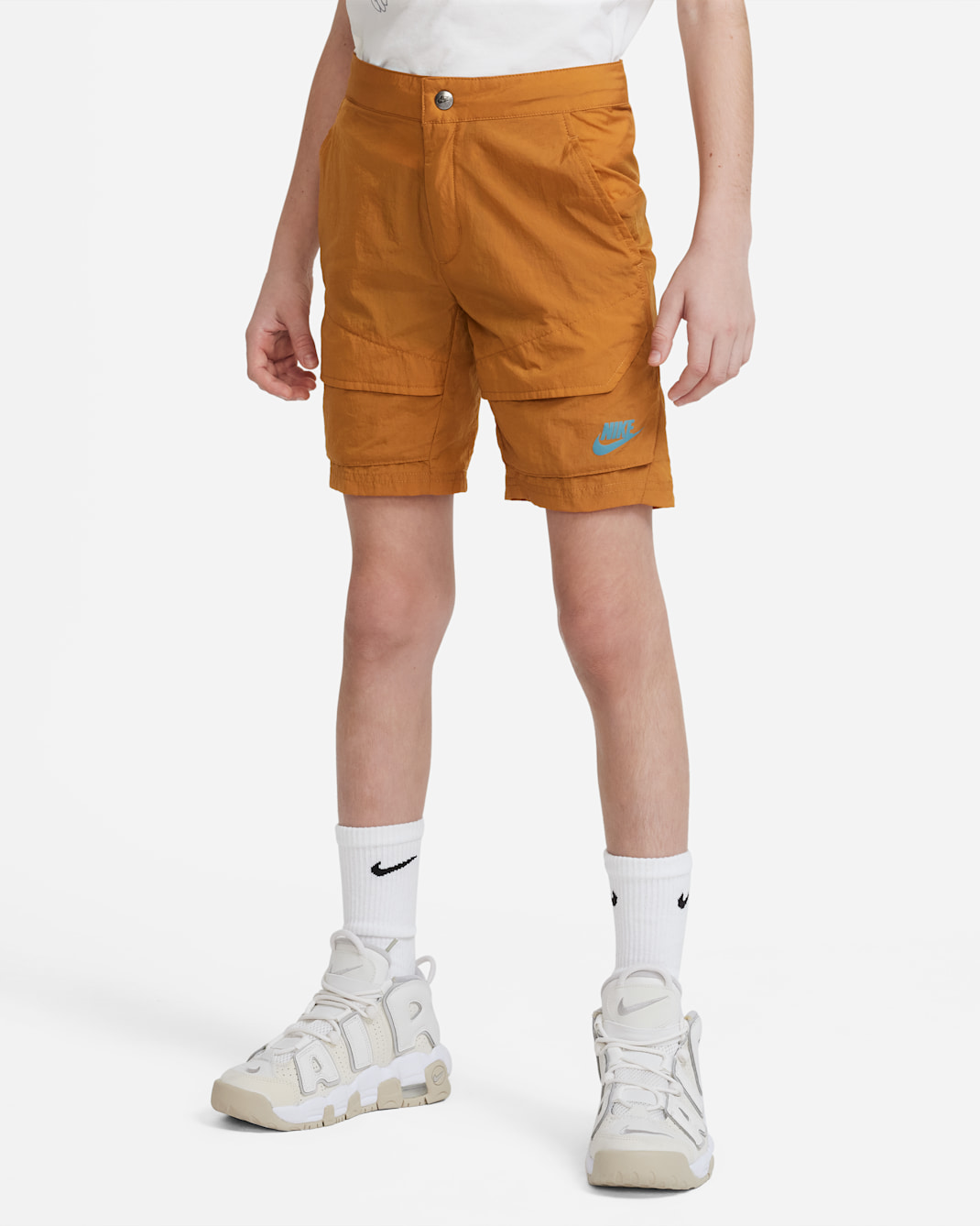 Nike Sportswear Older Kids' (Boys') Woven Utility Cargo Shorts - Desert Ochre/Mineral Teal