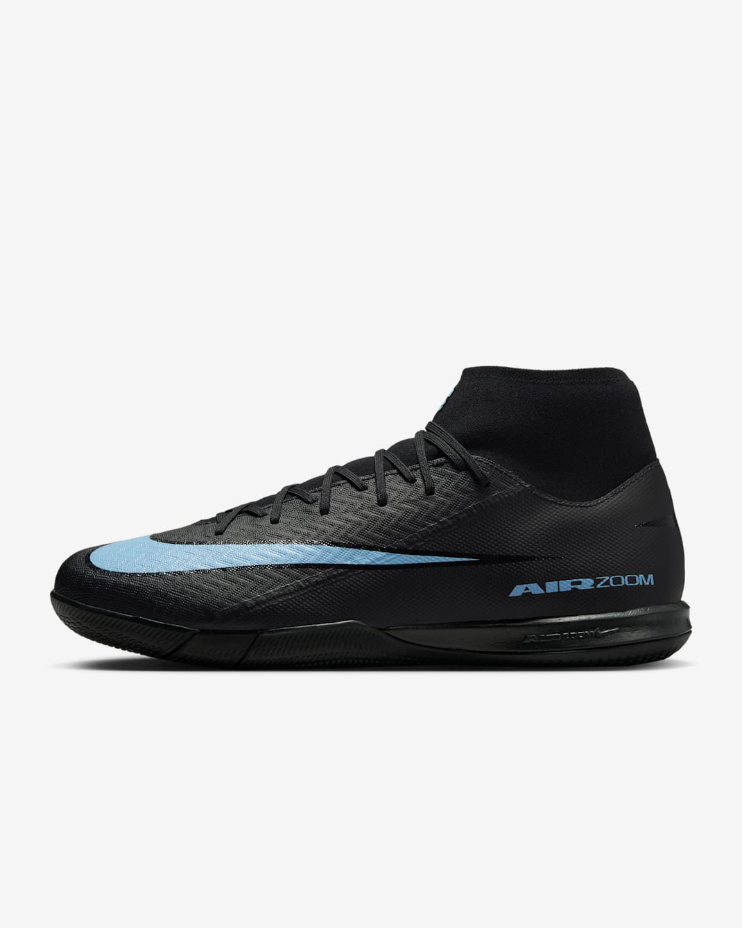 Tacos de fútbol IC de corte high Nike Mercurial Superfly 10 Academy - Negro/Azul hielo