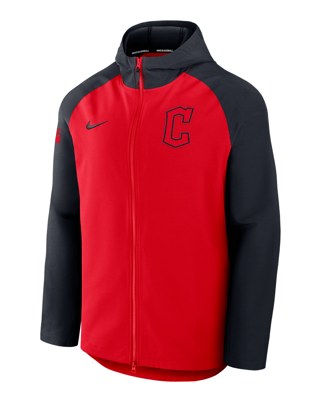 Chamarra Nike Therma de la MLB de cierre completo para hombre Cleveland Guardians Authentic Collection - Rojo