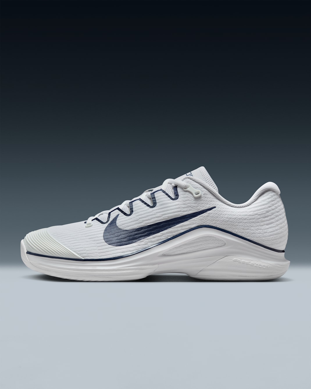 Nike Vapor 12 Men's Hard Court Tennis Shoes - White/Midnight Navy/White