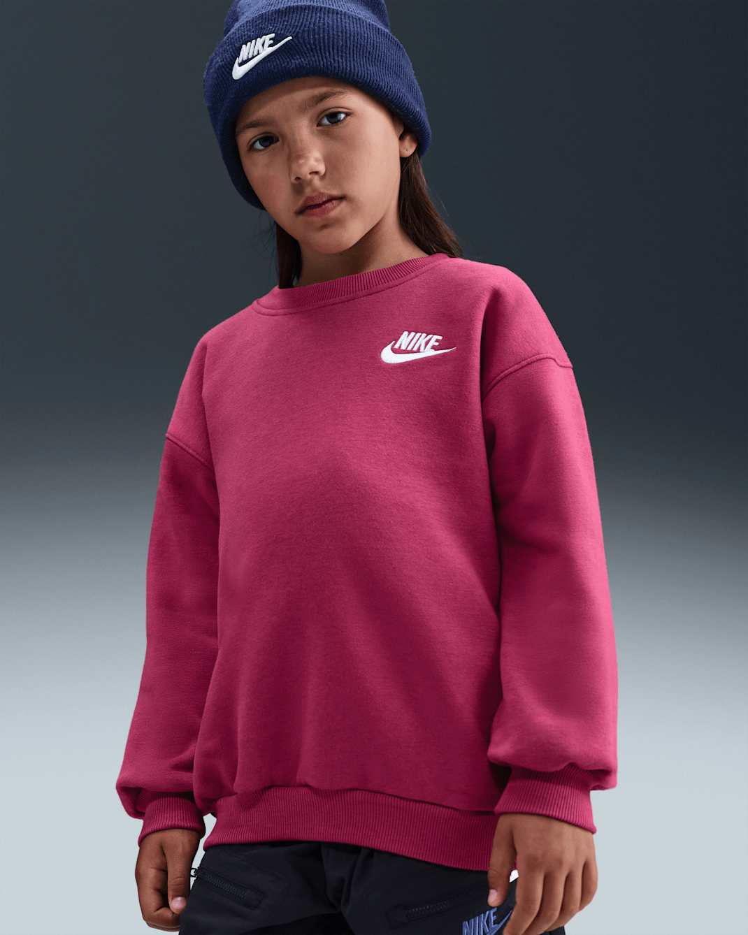 Nike Little Kids' Oversized Crew Top - Sweet Beet