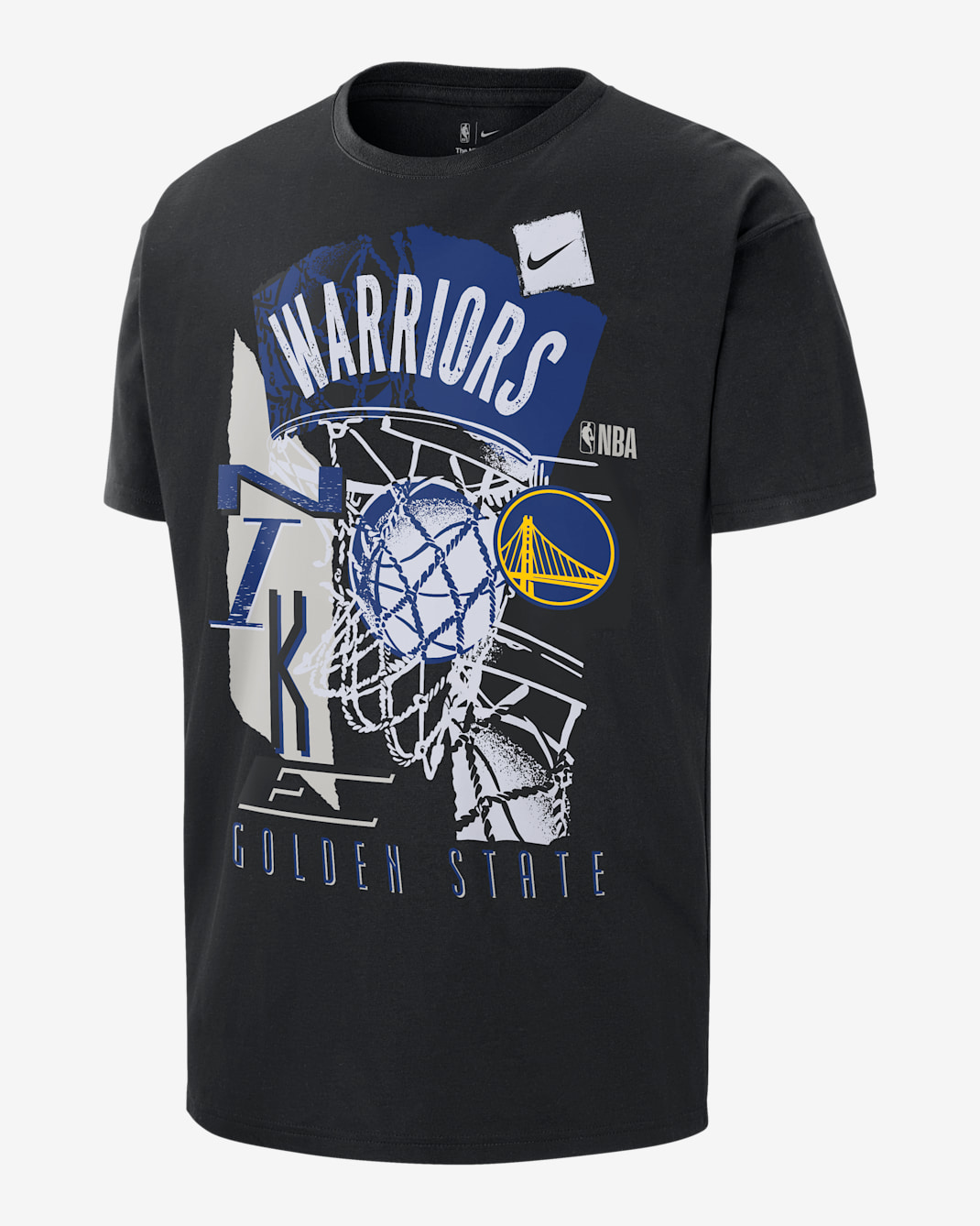 Golden State Warriors Courtside Men's Nike NBA Vintage T-Shirt - Black